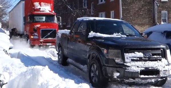 TRUCK PULLIN’ F-150 Tows a Semi Thru the Snow